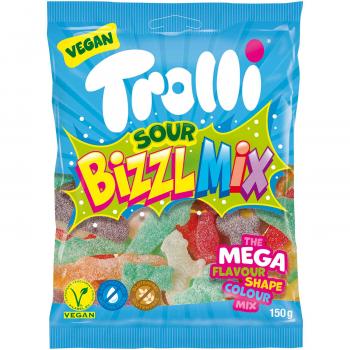 Trolli Bizzl Mix 150g Extrasaure gezuckerte Fruchtgummi-Mischung
